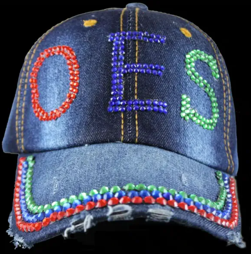 OES Denim Rhinestone Cap