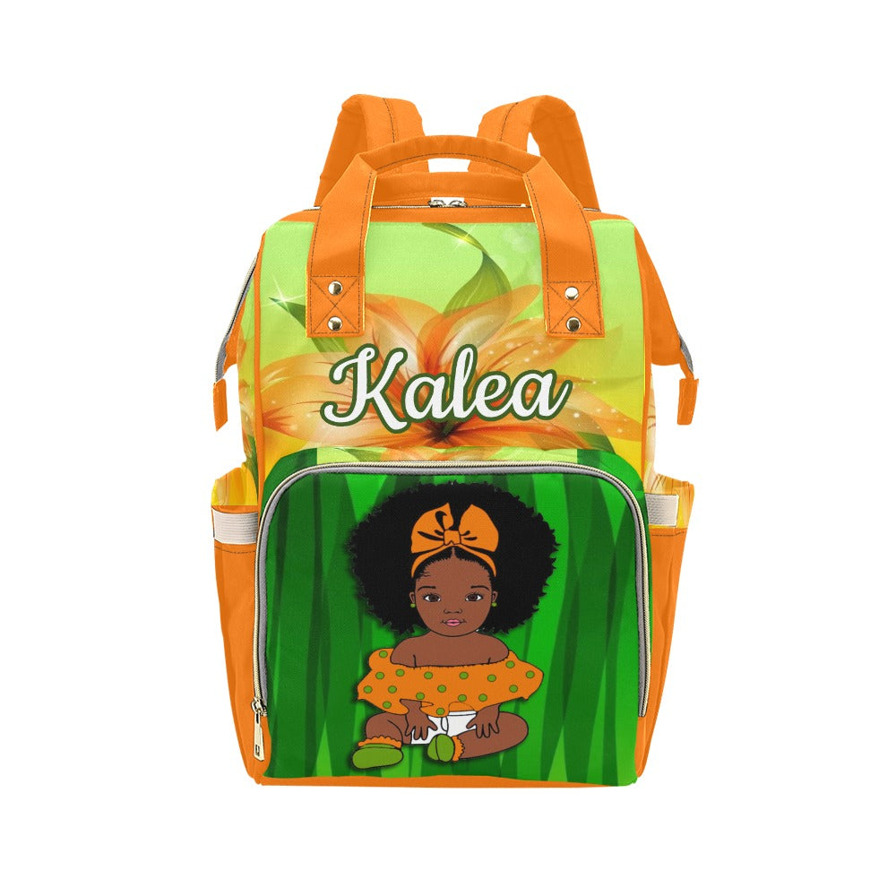 Orange Bloom Diaper Bag