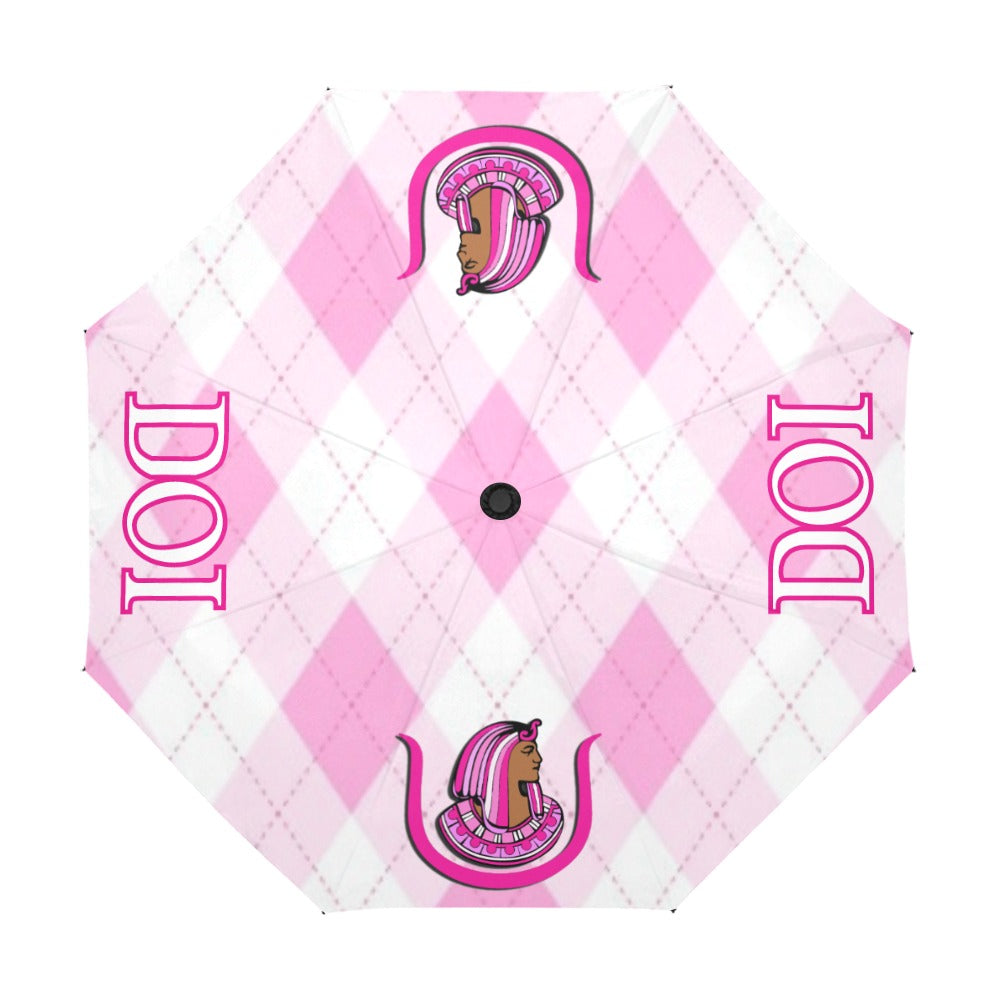 Pink Argyle DOI umbrella